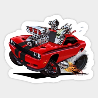 Dodge Challenger RED Hell Cat Sticker